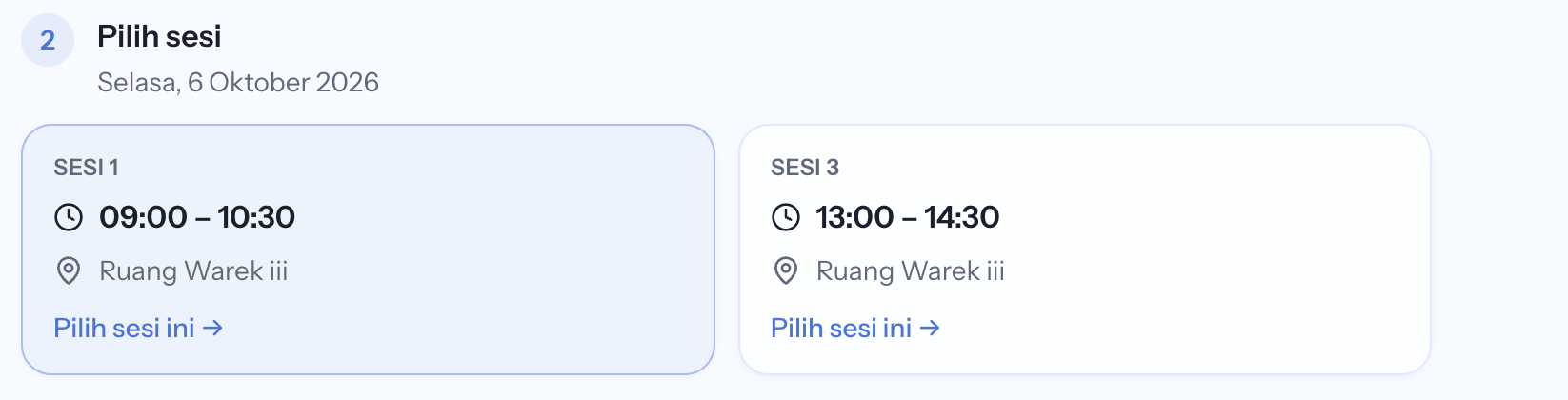 Memilih sesi konseling
