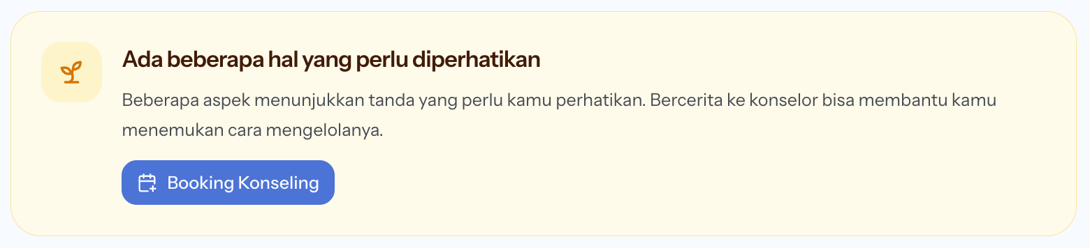 Contoh kotak rekomendasi untuk kategori Ringan atau Sedang